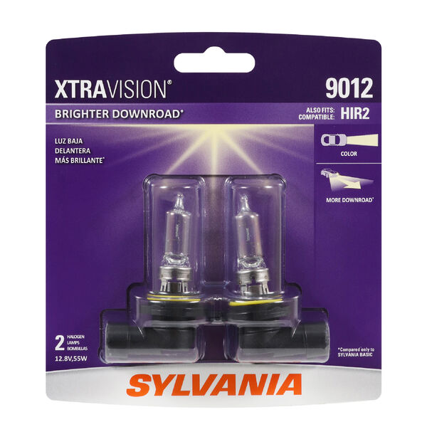 SYLVANIA 9012 XtraVision Halogen Headlight Bulb, 2 Pack, , hi-res