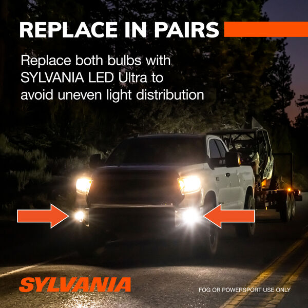 SYLVANIA 9012 LED Ultra Powersports & Fog Bulb, 2 Pack, , hi-res