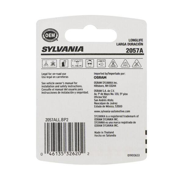 SYLVANIA 2057A Long Life Mini Bulb, 2 Pack, , hi-res