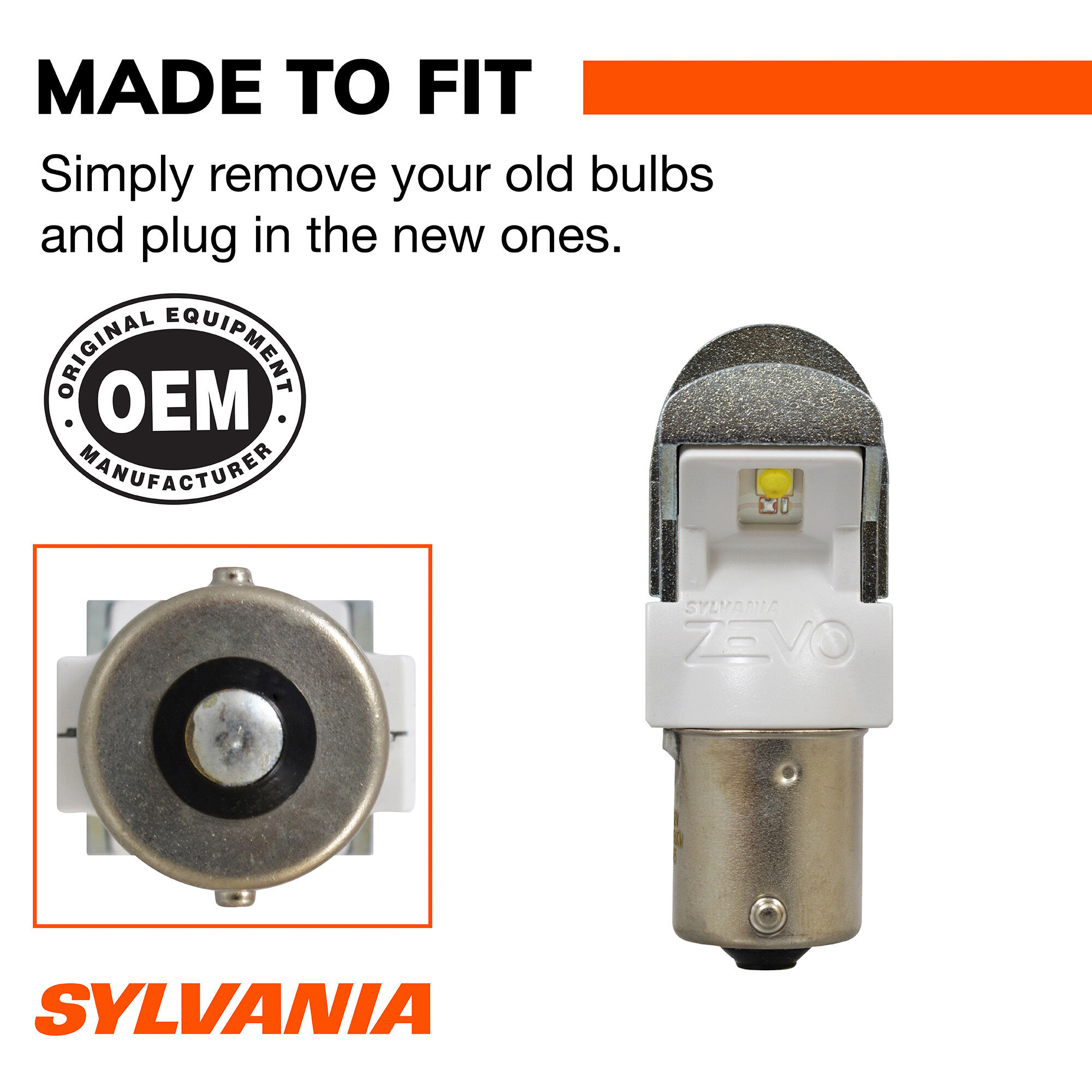 SYLVANIA 1156 WHITE ZEVO LED Mini, 2 Pack