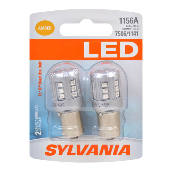 SYLVANIA 1156A AMBER SYL LED Mini Bulb Mini Bulb, 2 Pack, , hi-res