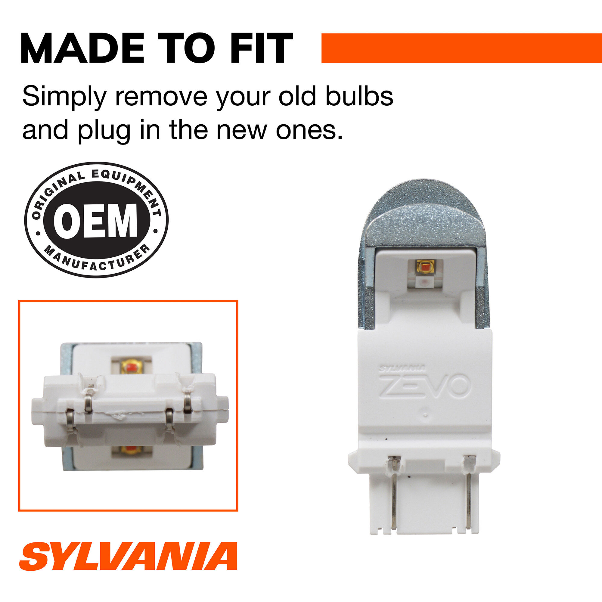 SYLVANIA 4057 AMBER ZEVO LED Mini Bulb, 2 Pack