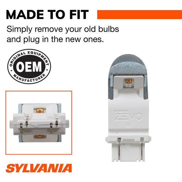 SYLVANIA 4057 AMBER ZEVO LED Mini Bulb, 2 Pack, , hi-res