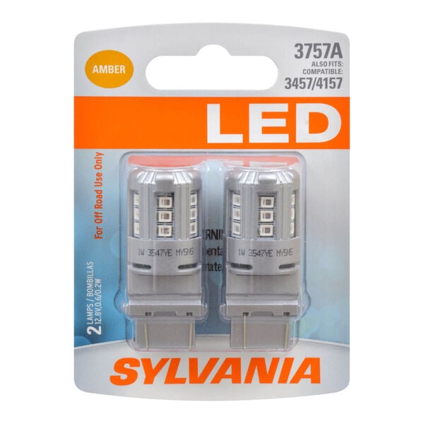 SYLVANIA 3757A AMBER SYL LED Mini Bulb Mini Bulb, 2 Pack, , hi-res