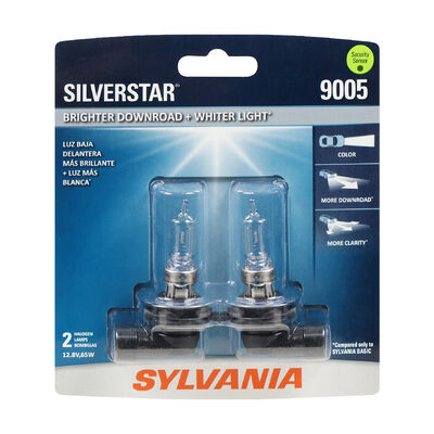 SYLVANIA 9005 SilverStar Halogen Headlight Bulb, 2 Pack