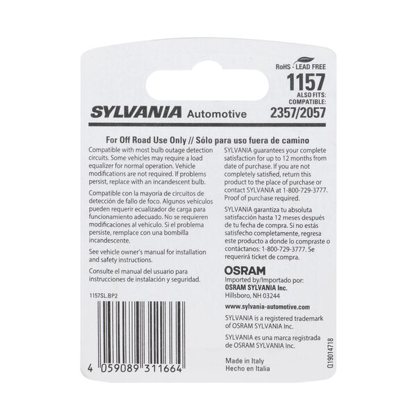 SYLVANIA 1157 WHITE SYL LED Mini Bulb, 2 Pack, , hi-res