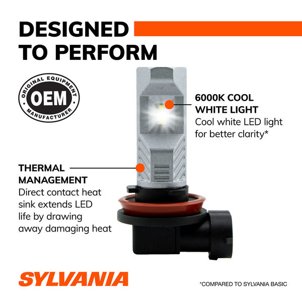 SYLVANIA H8 LED Fog Bulb, 2 Pack, , hi-res
