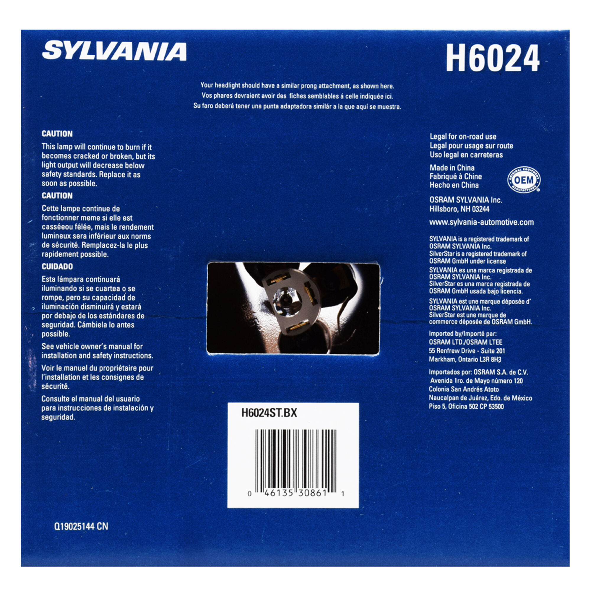 SYLVANIA H6024 SilverStar Sealed Beam Headlight, 1 Pack