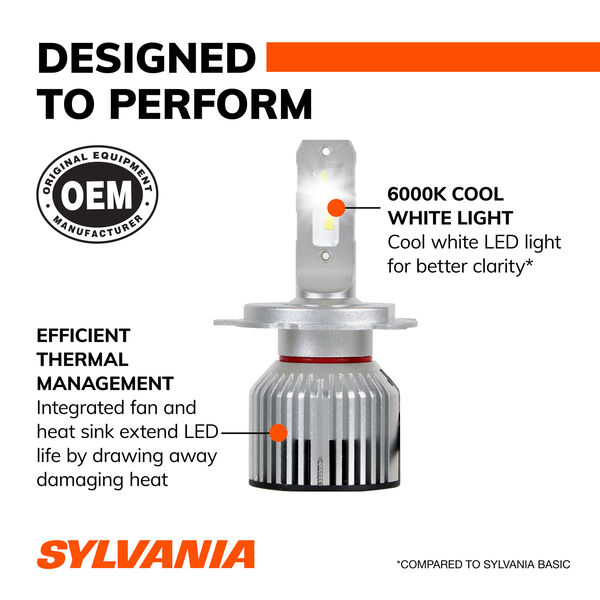 SYLVANIA 9003 LED Powersports & Fog Bulb, 2 Pack, , hi-res