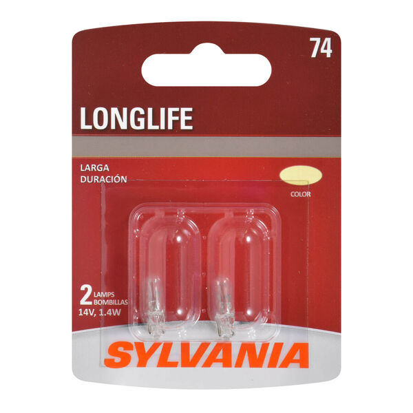 SYLVANIA 74 Long Life Mini Bulb, 2 Pack, , hi-res