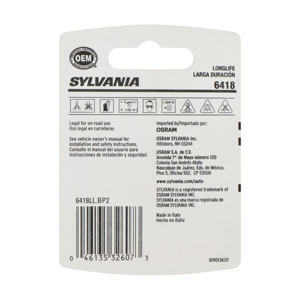 SYLVANIA 6418 Long Life Mini Bulb, 2 Pack, , hi-res