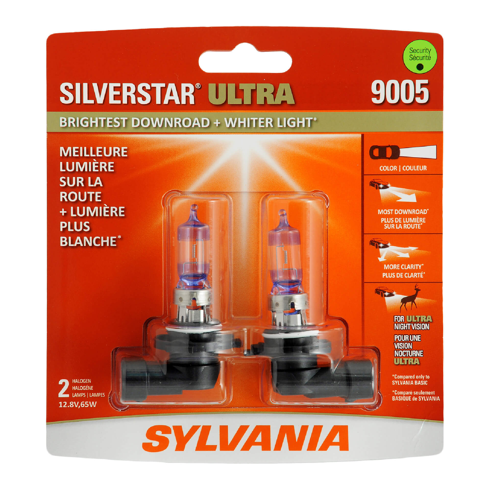 SYLVANIA 9005 SilverStar ULTRA Halogen Headlight Bulb 2 Pack
