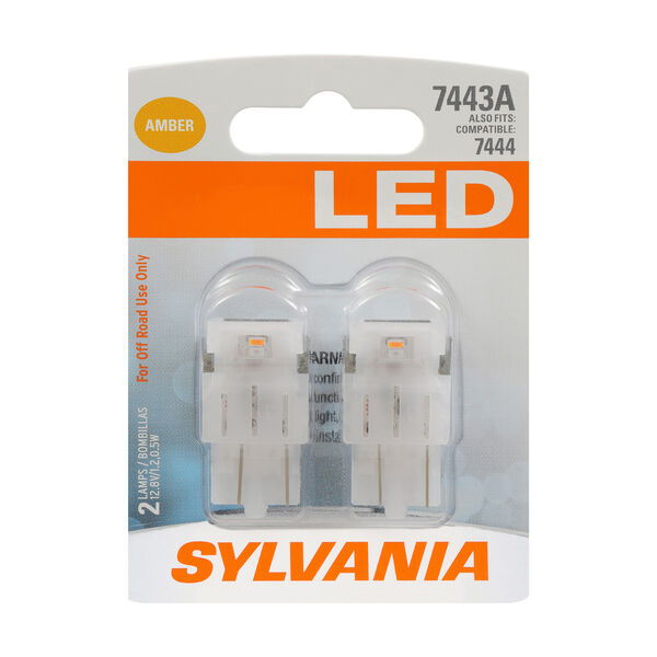 SYLVANIA 7443 AMBER LED Mini Bulb, 2 Pack, , hi-res