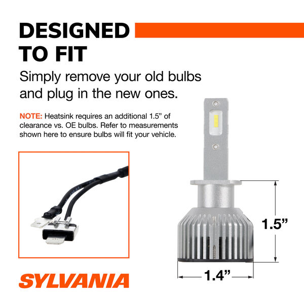 SYLVANIA H1 LED Powersports & Fog Bulb, 2 Pack, , hi-res
