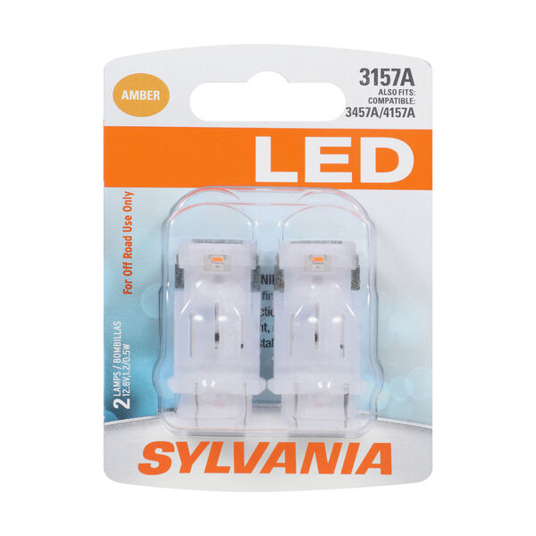 SYLVANIA 3157A AMBER SYL LED Mini Bulb Mini Bulb, 2 Pack, , hi-res