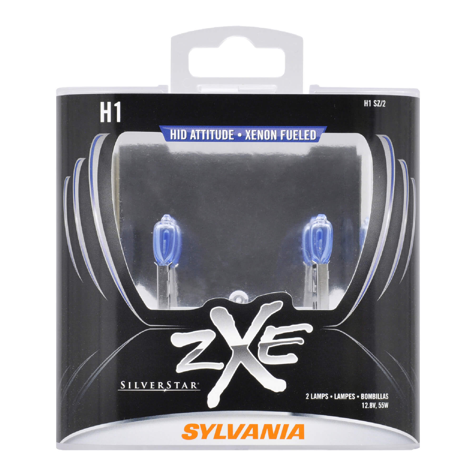 SYLVANIA H1 SilverStar zXe Halogen Headlight Bulb, 2 Pack