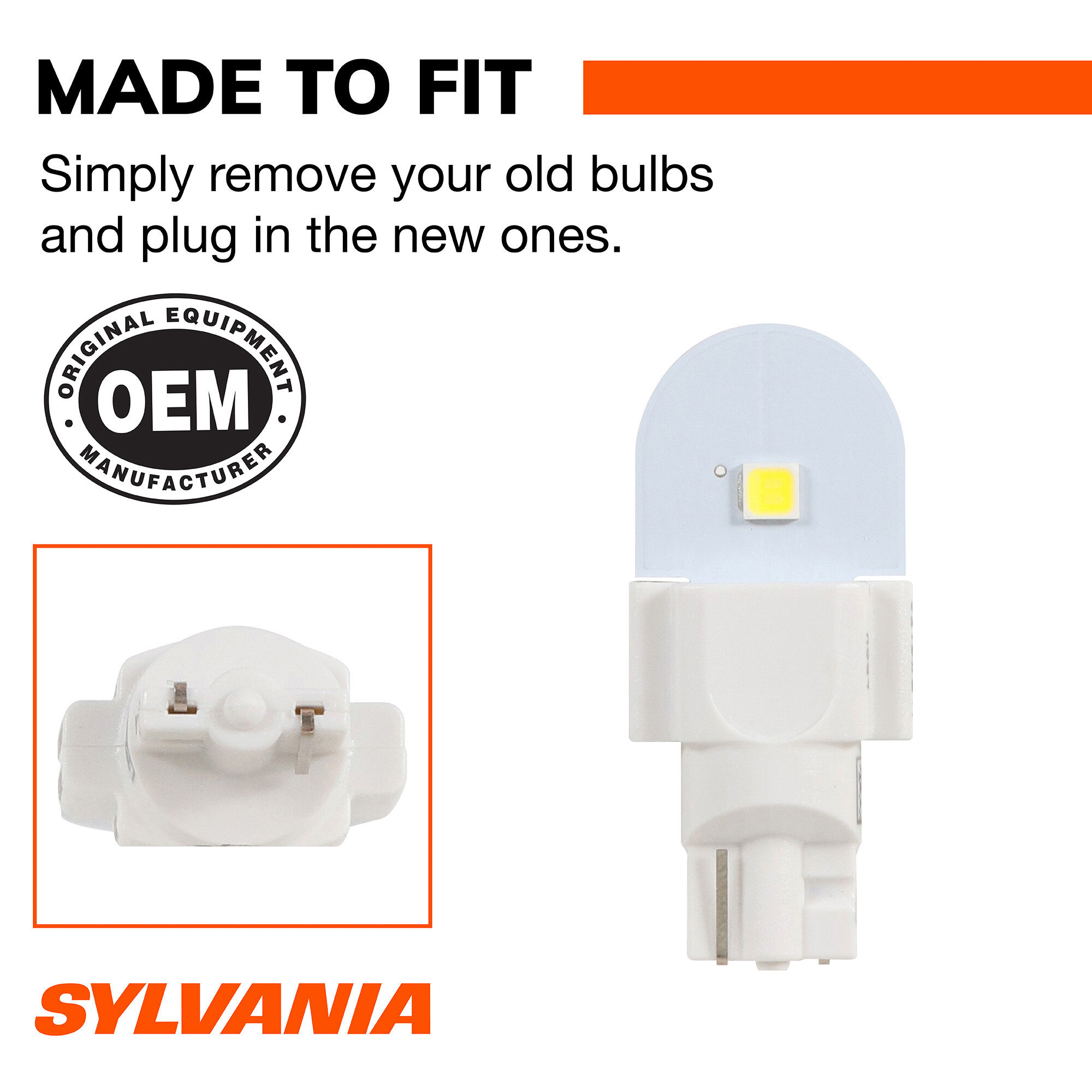 SYLVANIA 922 WHITE LED Mini Bulb, 2 Pack
