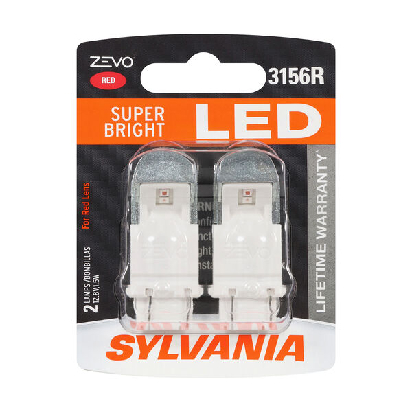 SYLVANIA 3156R RED ZEVO LED Mini, 2 Pack, , hi-res