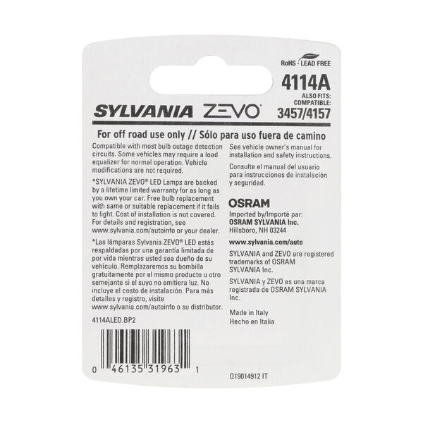 SYLVANIA 4114 AMBER ZEVO LED Mini Bulb, 2 Pack, , hi-res
