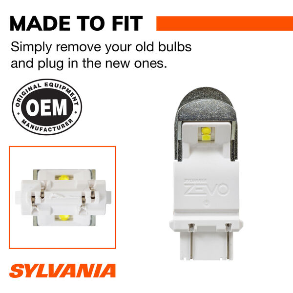 SYLVANIA 3157 WHITE ZEVO LED Mini, 2 Pack, , hi-res