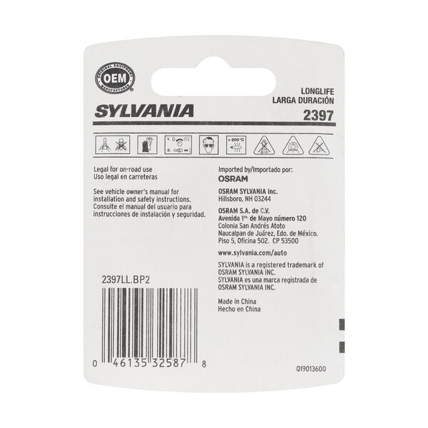 SYLVANIA 2397 Long Life Mini Bulb, 2 Pack, , hi-res
