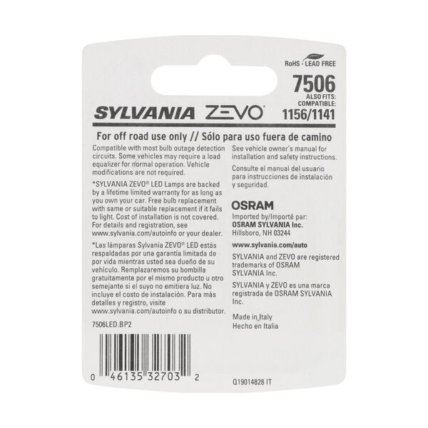SYLVANIA 7506 WHITE ZEVO LED Mini, 2 Pack, , hi-res
