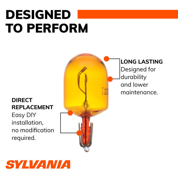 SYLVANIA 7444NA Long Life Mini Bulb, 2 Pack, , hi-res