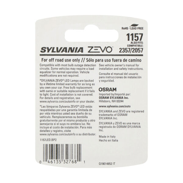 SYLVANIA 1157 WHITE ZEVO LED Mini, 2 Pack, , hi-res
