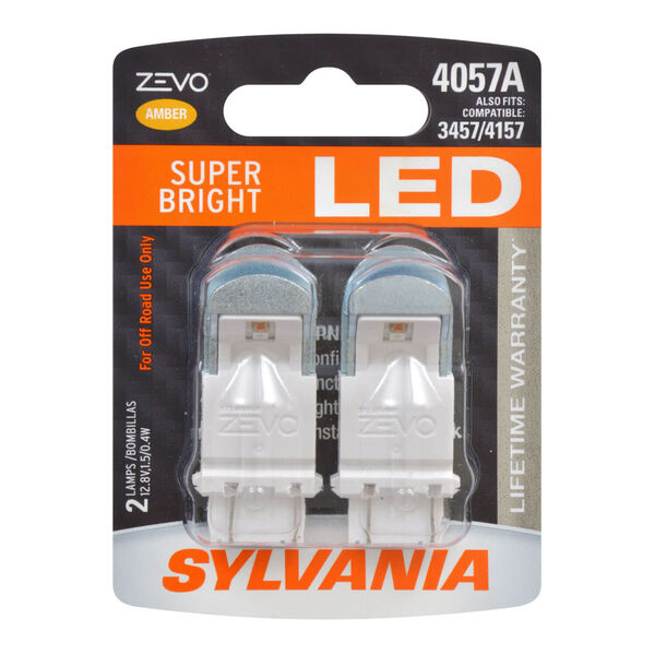 SYLVANIA 4057 AMBER ZEVO LED Mini Bulb, 2 Pack, , hi-res