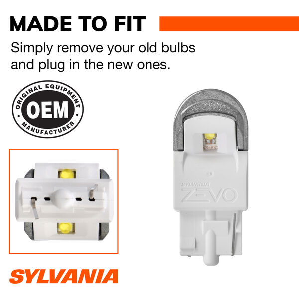 SYLVANIA 7440 WHITE ZEVO LED Mini, 2 Pack, , hi-res