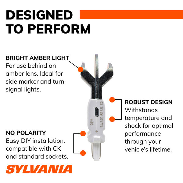 SYLVANIA 3157A AMBER ZEVO LED Mini, 2 Pack, , hi-res
