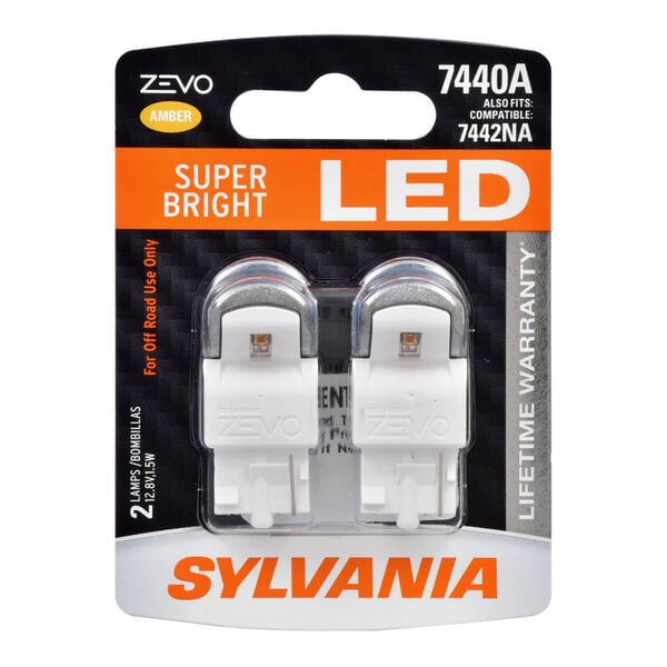 SYLVANIA 7440A AMBER ZEVO LED Mini, 2 Pack, , hi-res