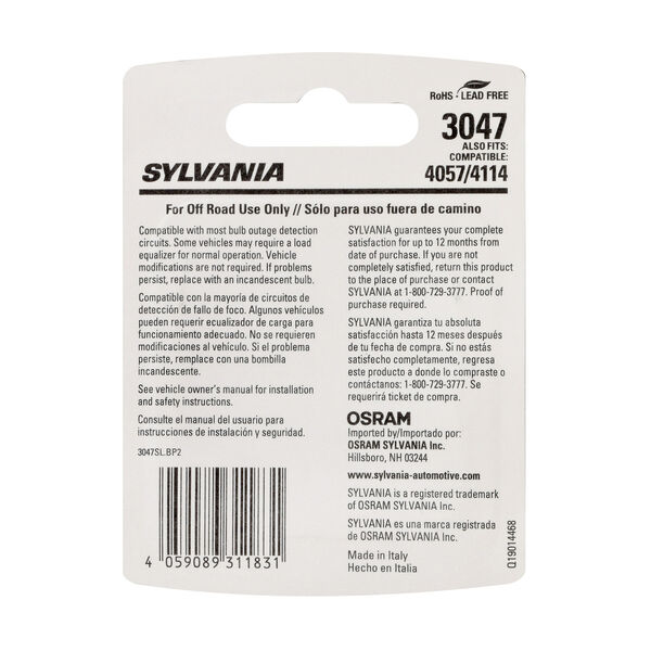 SYLVANIA 3047 WHITE SYL LED Mini Bulb, 2 Pack, , hi-res
