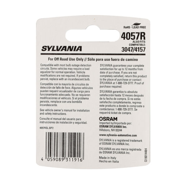 SYLVANIA 4057R RED SYL LED Mini Bulb, 2 Pack, , hi-res