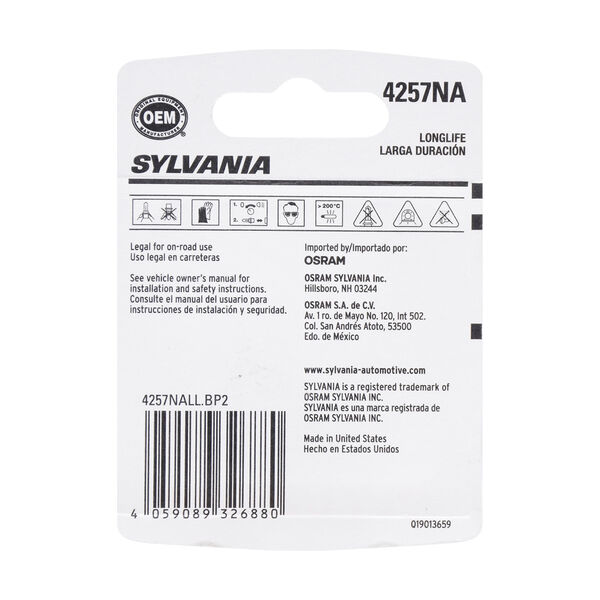 SYLVANIA 4257NA Long Life Mini Bulb, 2 Pack, , hi-res