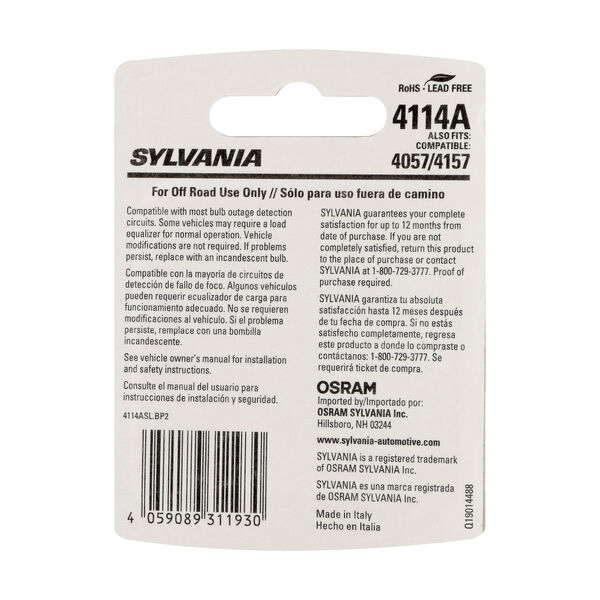 SYLVANIA 4114 AMBER LED Mini Bulb, 2 Pack, , hi-res