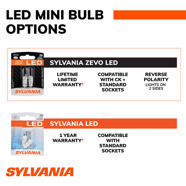 SYLVANIA 3047A AMBER ZEVO LED Mini Bulb, 2 Pack, , hi-res