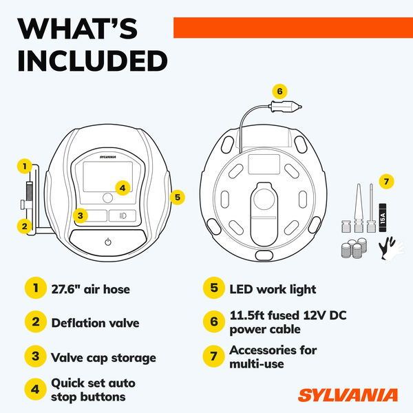 SYLVANIA RAPID Portable Tire Inflator, , hi-res