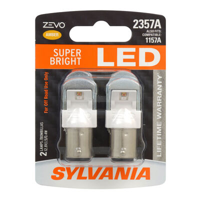 SYLVANIA 2357A AMBER ZEVO LED Mini, 2 Pack