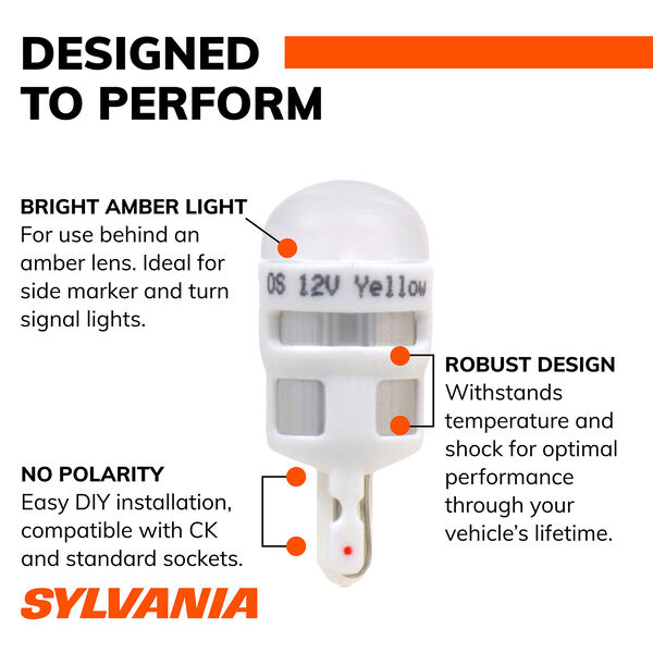 SYLVANIA 194A AMBER ZEVO LED Mini, 1 Pack, , hi-res
