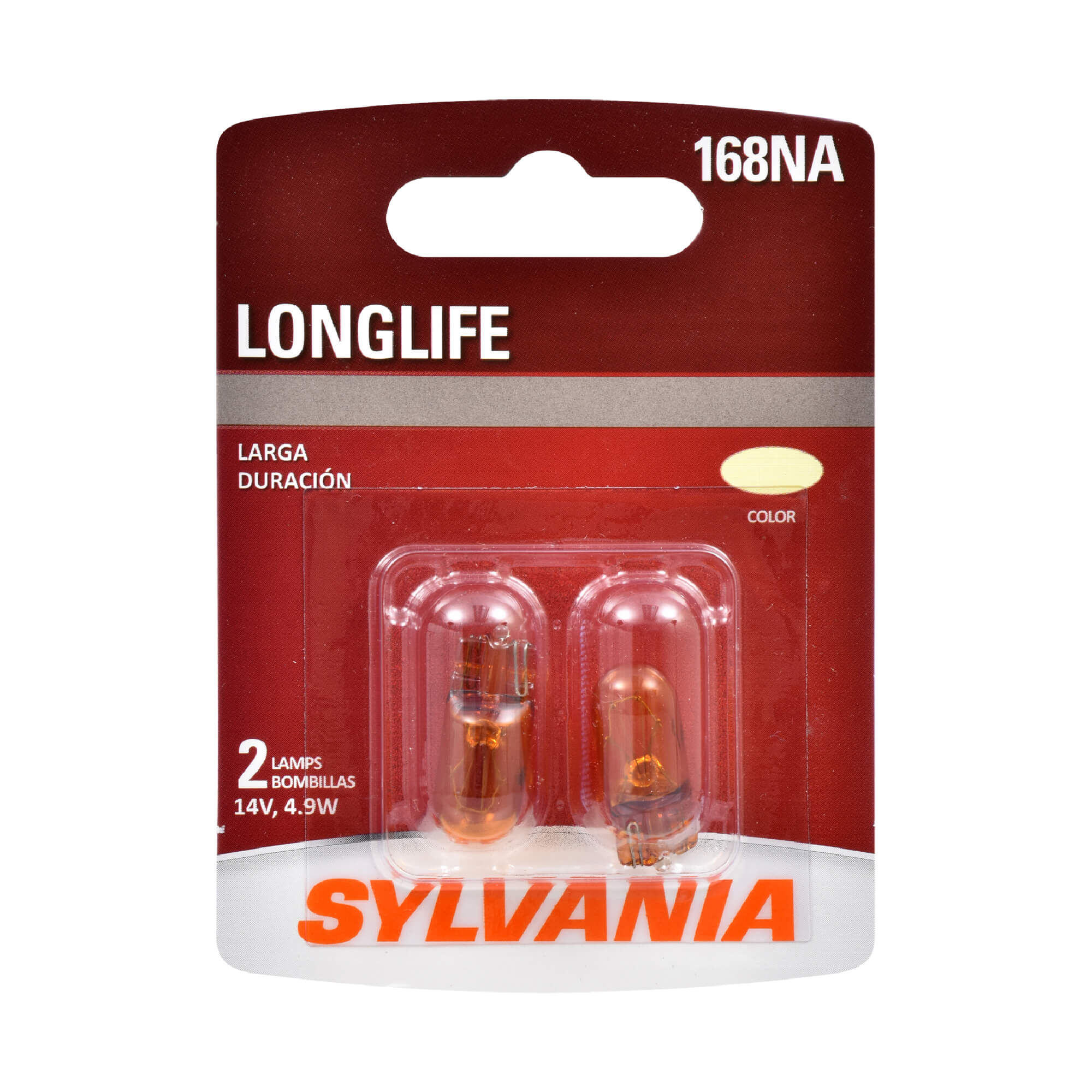 916NA Long Life Miniature Ideal for Side Marker and Parking. Contains 2 Bulbs SYLVANIA Amber Bulb 