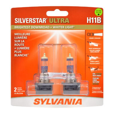 SYLVANIA H11B SilverStar ULTRA Halogen Headlight Bulb, 2 Pack
