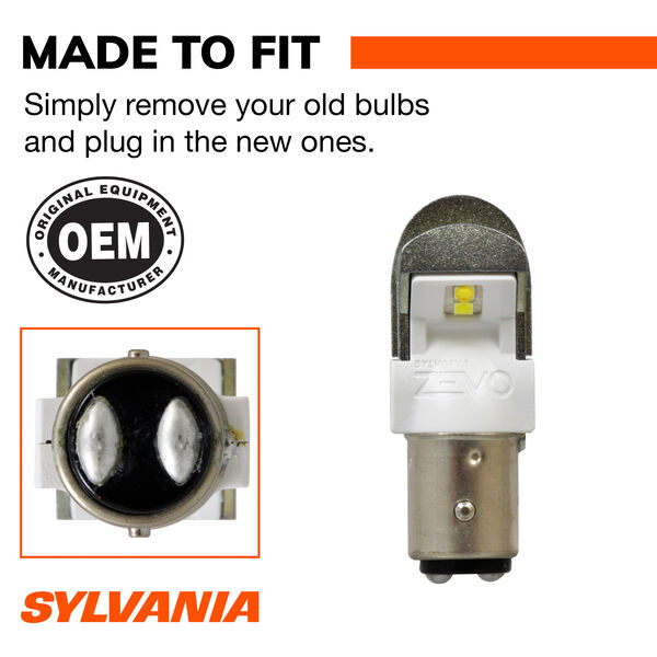 SYLVANIA 1157 WHITE ZEVO LED Mini, 2 Pack, , hi-res