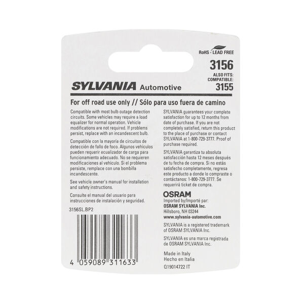 SYLVANIA 3156 WHITE SYL LED Mini Bulb, 2 Pack, , hi-res