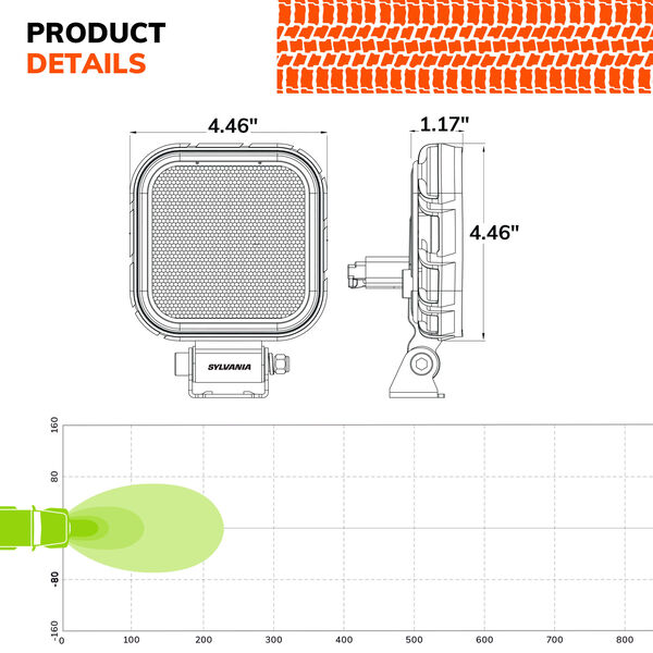 SYLVANIA Rugged 4 Inch LED Pod Cube - Flood, , hi-res