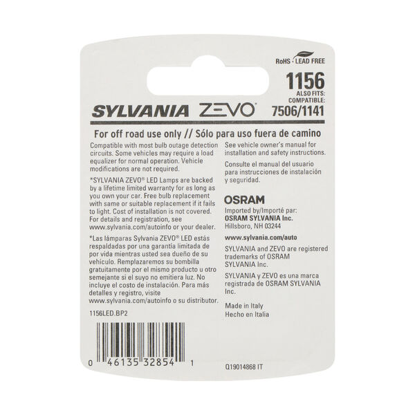 SYLVANIA 1156 WHITE ZEVO LED Mini, 2 Pack, , hi-res