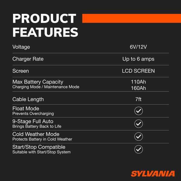 SYLVANIA Smart Charger - 6 Amp, , hi-res