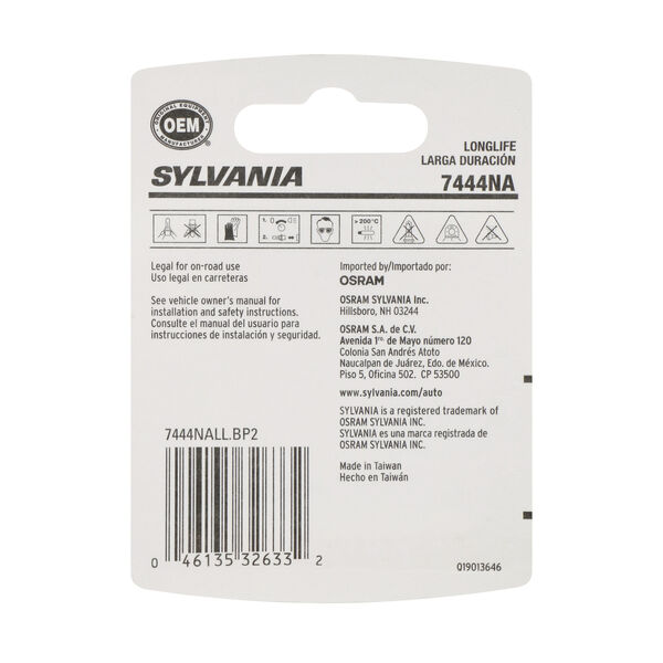 SYLVANIA 7444NA Long Life Mini Bulb, 2 Pack, , hi-res