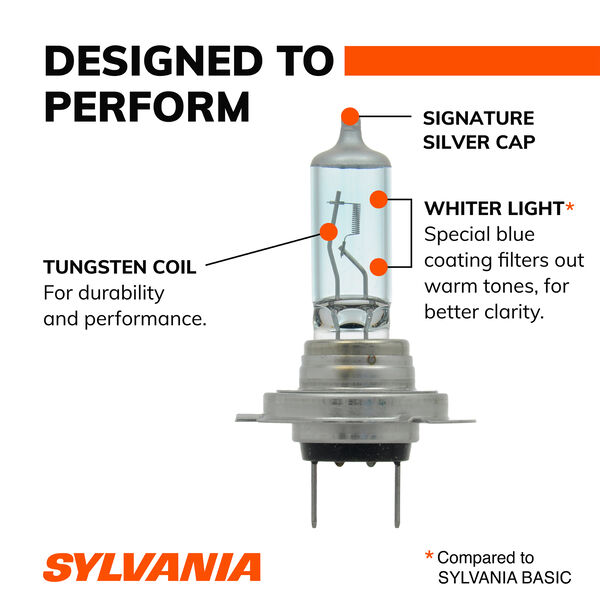 SYLVANIA H7 SilverStar Halogen Headlight Bulb, 2 Pack, , hi-res
