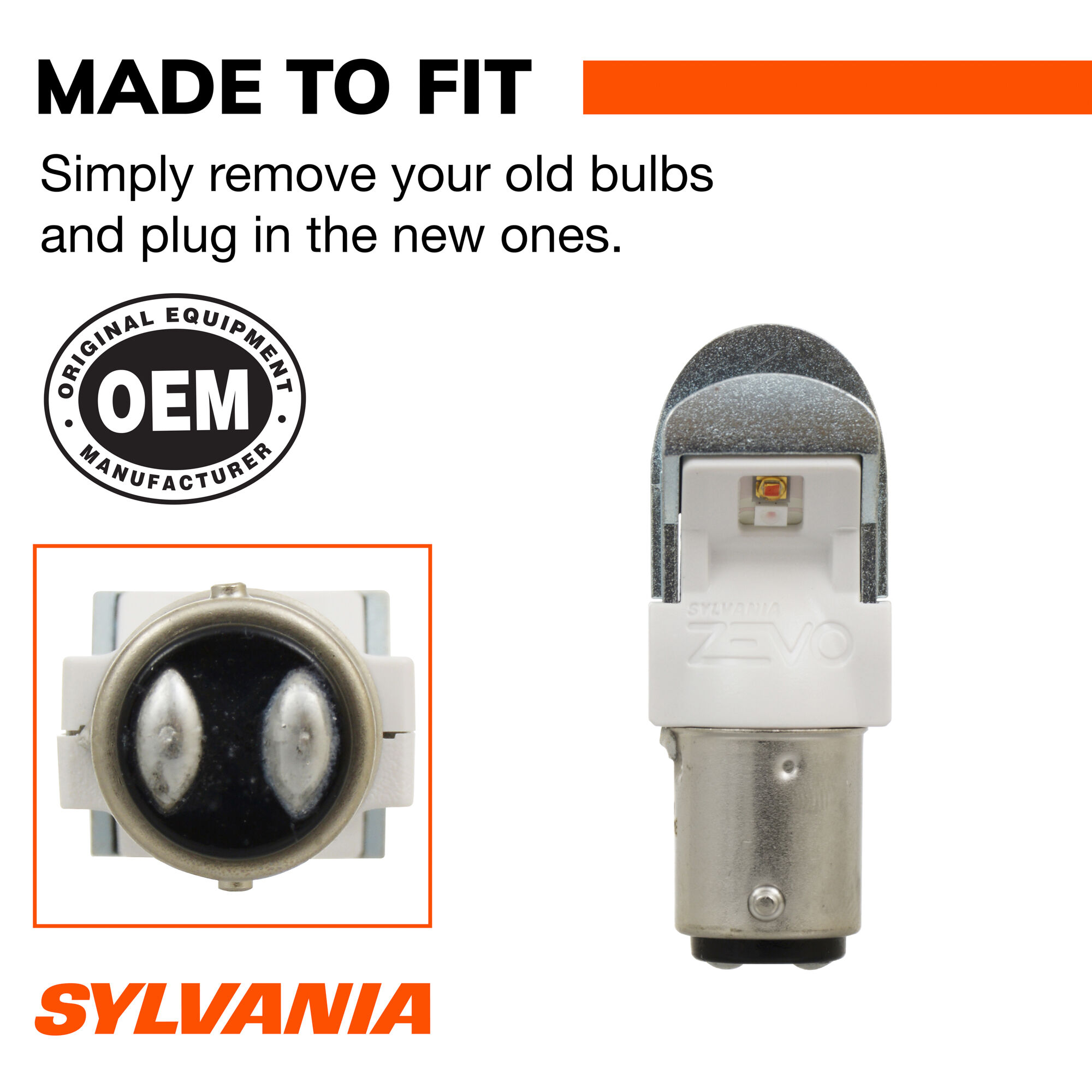 SYLVANIA 2357A AMBER ZEVO LED Mini, 2 Pack